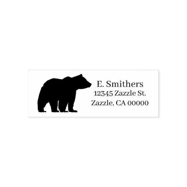 Custom Bear Return Address Self-inking Stamp (Design)