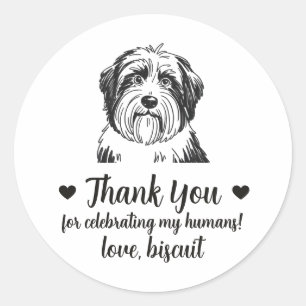 Custom Bearded Collie Dog Wedding Favor Stickers