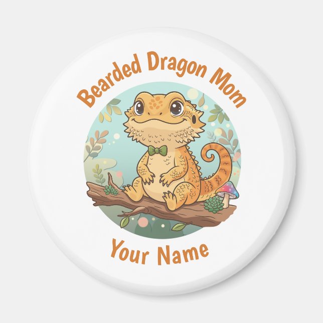 Custom Bearded Dragon Mom Magnet (Front)
