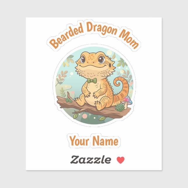Custom Bearded Dragon Mom Sticker (Sheet)