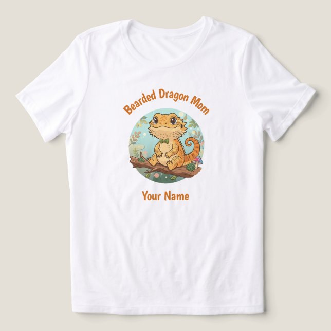 Custom Bearded Dragon Mom Tri-Blend Shirt (Design Front)