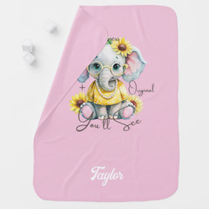 Custom Beautiful and Tender Elephant Original Baby Blanket