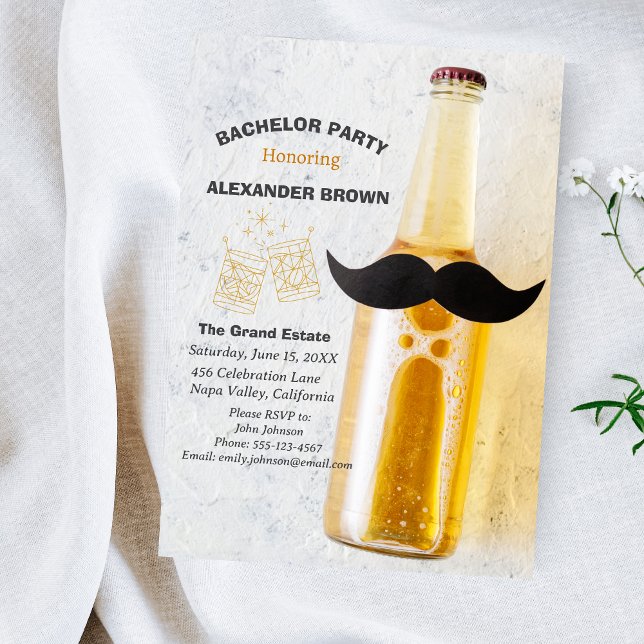 Custom Beautiful Bachelor Party Whiskey  Invitation (Creator Uploaded)