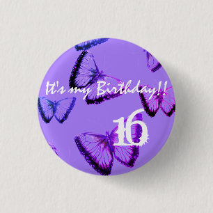 Custom Beautiful Butterfly It's my birthday 3 Cm R Button