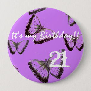 Custom Beautiful Butterfly It's my birthday 3 Cm R Button