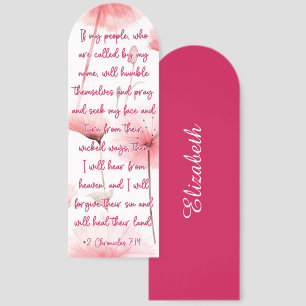 Custom Beautiful Floral BibleVerse Chronicles 7:14 Bookmarks