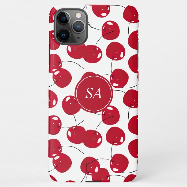 Custom Beautiful Fresh Red Cherry Pattern iPhone Case (Back)