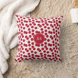 Custom Beautiful Fresh Red Cherry Pattern Throw Pillow