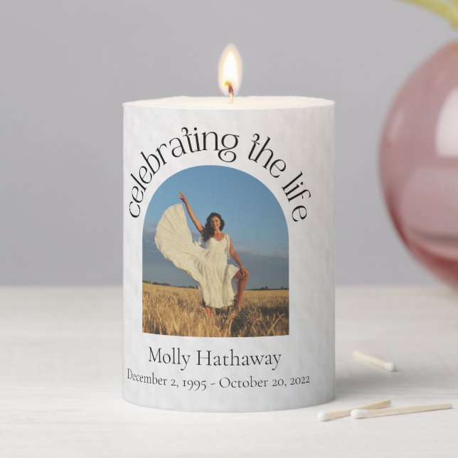 Custom Beautiful Minimalist Photo Prayer Candle (In Situ)