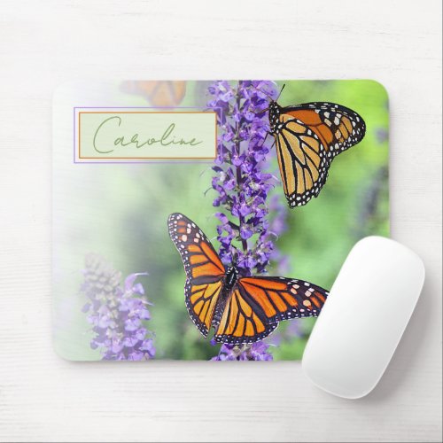 Custom Beautiful Monarch Butterfly Photograph Mouse Pad