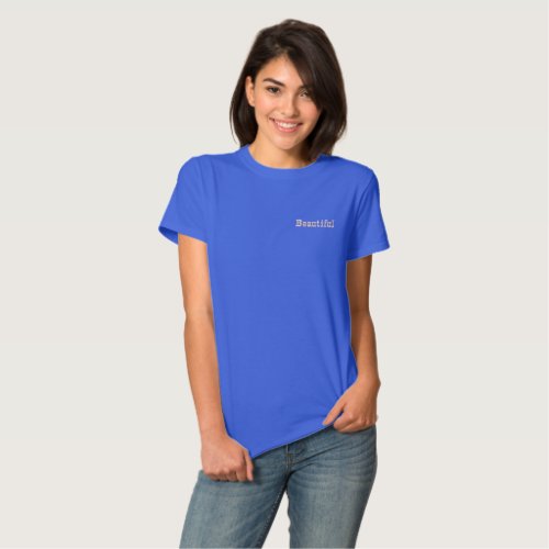 Custom Beautiful Text Women Royal Color T_Shirts