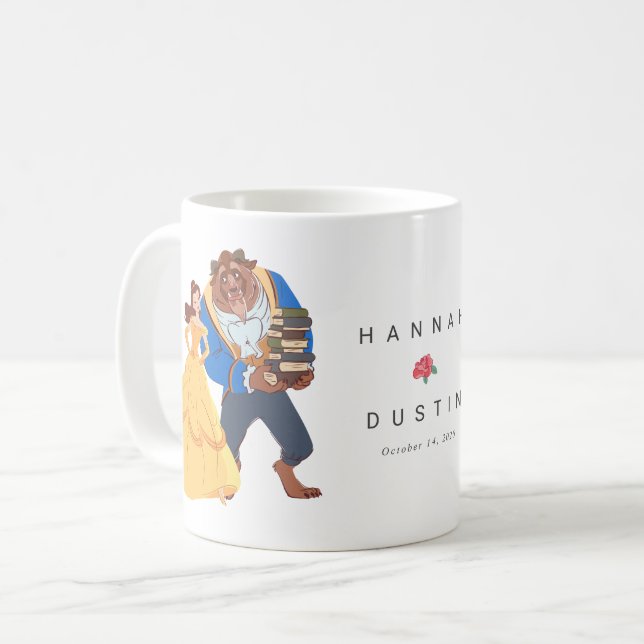 Custom Beauty and the Beast Wedding Keepsake  Coffee Mug (Front Left)