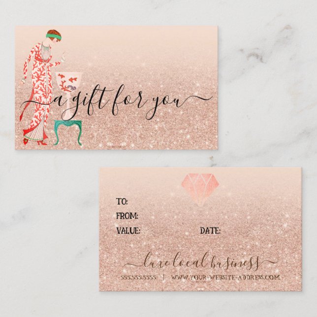 Custom Beauty Hair Nail Small Business SPA Voucher Business Card (Front/Back)