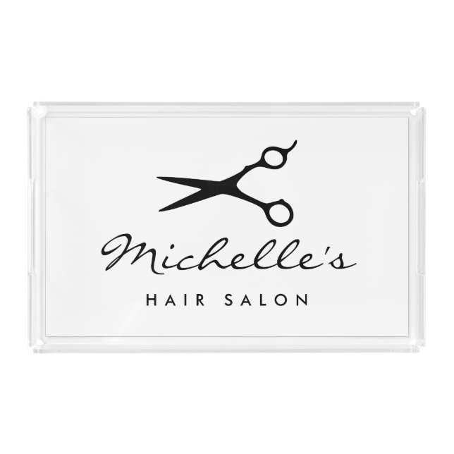 Custom beauty hair salon vanity tray table decor (Front)