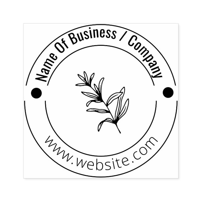 Custom Beauty Monogram Logo Your Company & text Rubber Stamp (Imprint)