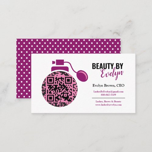 Custom Beauty Salon Business Cards  QR Code