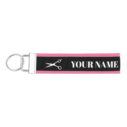 Custom beauty salon name keychain for hair stylist