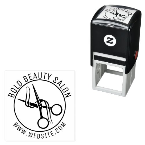 Custom Beauty Salon Scissor Logo Self_Inking Stamp