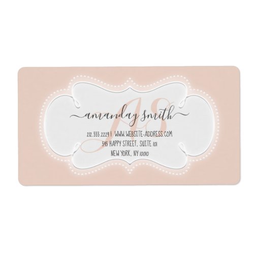 Custom Beauty Studio  Small Business Bridal Rose Label