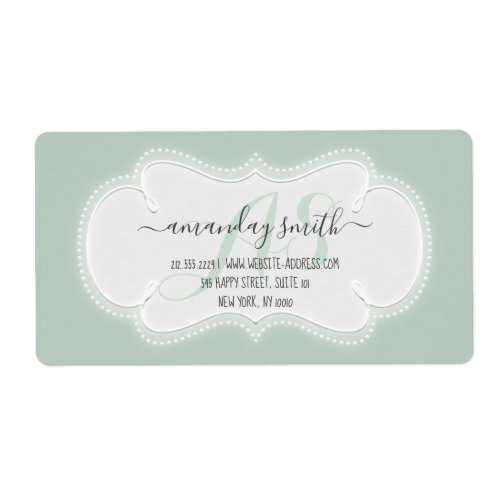 Custom Beauty Studio Wedding RSVP Bridal Mint Label