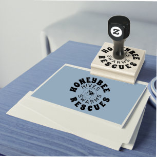 Custom BEE  2 logo image rubber stamp