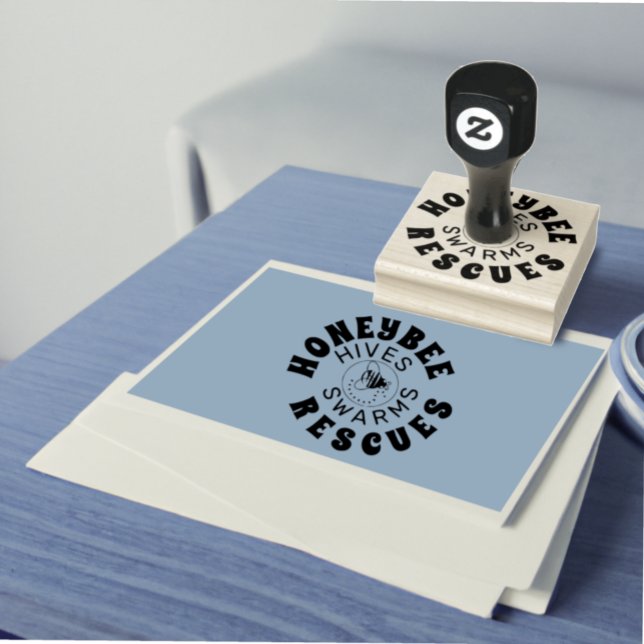 Custom BEE  2 logo image rubber stamp (Creator Uploaded)