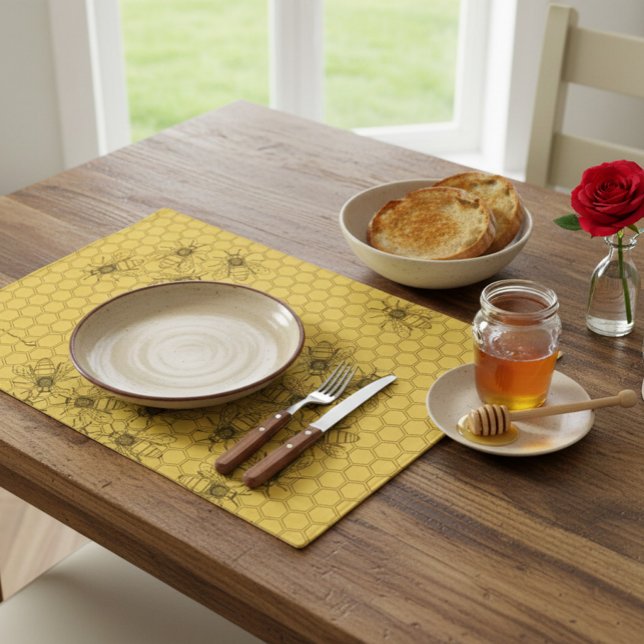Custom Bee Apiary  Cloth Placemat (Creator Uploaded)