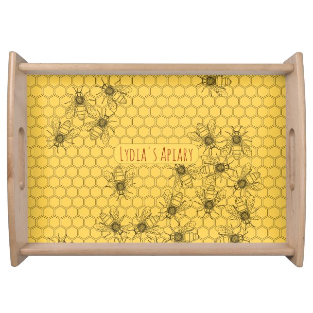 Custom Bee Apiary  Serving Tray (Front)