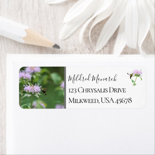 Custom Bee Balm Monarda Photo Native Wildflower Label