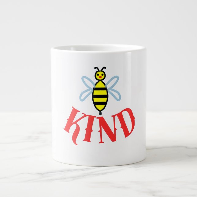 Custom Bee Kind Personalized Gift  Giant Coffee Mug (Front)