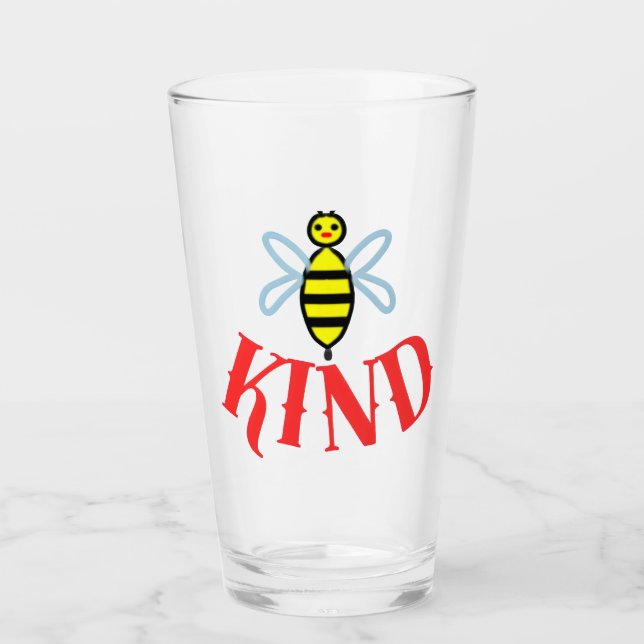 Custom Bee Kind Personalized Gift  Glass (Front)