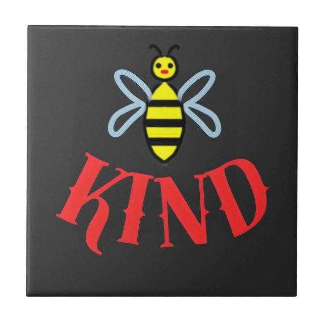 Custom Bee Kind Personalized Gift T-Shirt Ceramic Tile (Front)