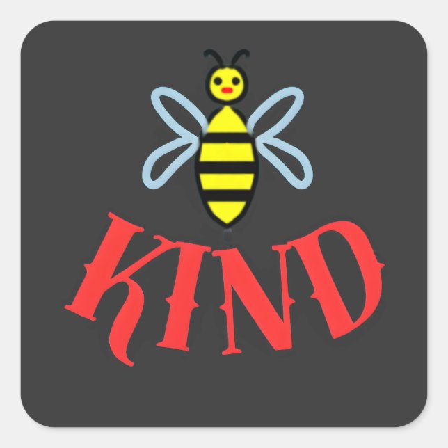 Custom Bee Kind Personalized Gift T-Shirt Square Sticker (Front)