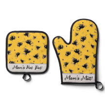 Custom Bee Kitchen Gloves Set- Gift for Mom