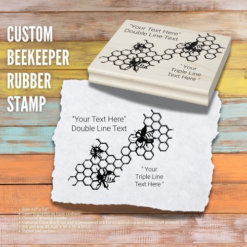 Custom Beekeeper Rubber Stamp