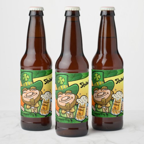 Custom Beer Bottle Label St Patricks Day Saint