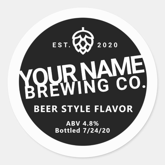 Custom Beer Bottle Labels - Change words colors (Front)