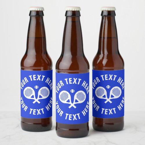 Custom beer bottle labels with padel racket logo