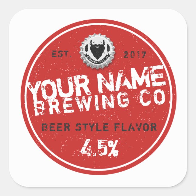 Custom Beer Label Sticker from Garage Monk (Front)