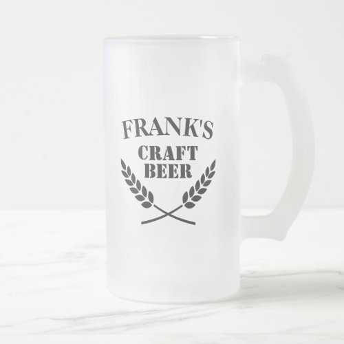 Custom beer mug for craft beer maker home brewer