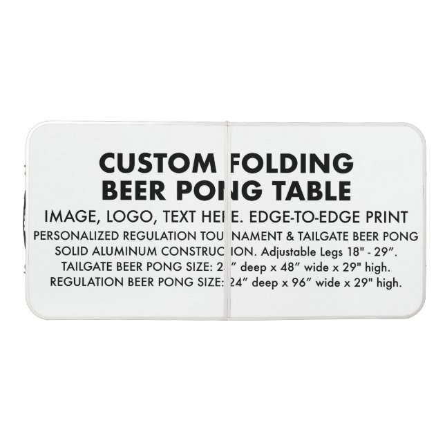 Custom BEER PONG Tailgate Size 48" FOLDING TABLE (Top)