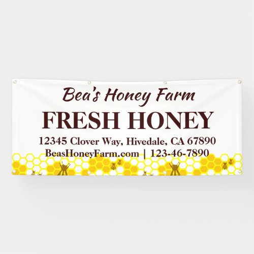 Custom Bees Honey Farm 6 Display Banner
