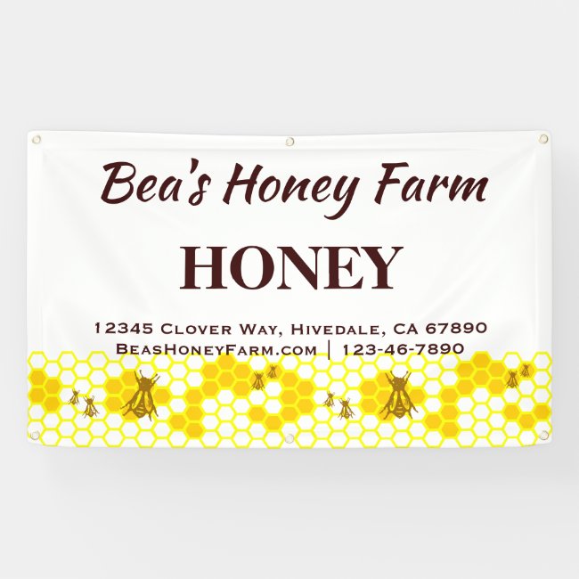 Custom Bees Honey Farm Display Banner