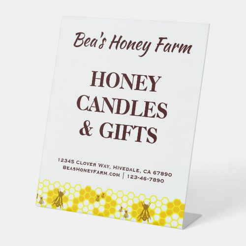 Custom Bees Honey Farm Pedestal Sign