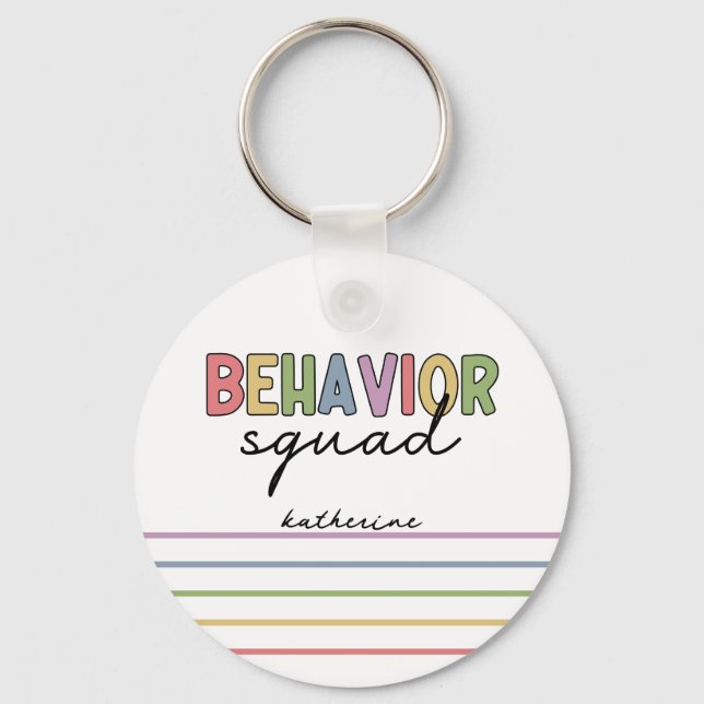 Custom Behavior Squad | ABA Behavior Therapist Keychain (Front)