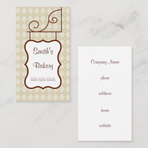 Custom Beige Argyle Sign Business Card