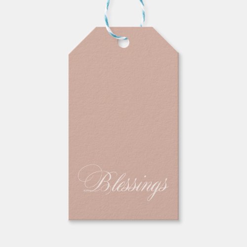 Custom Beige Blessings Gift Tags