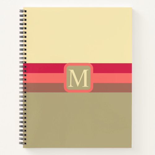 Custom Beige Brown Pink Grey Red Color Block Notebook