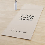 Custom Beige Business Logo Name Instagram Yoga Mat<br><div class="desc">Custom Logo Cream Beige Color Name Company Promotional Instagram Yoga Mat featuring a simple and modern template with your business logo,  photo or image and any personalized text. Add your name,  website or social network address.</div>