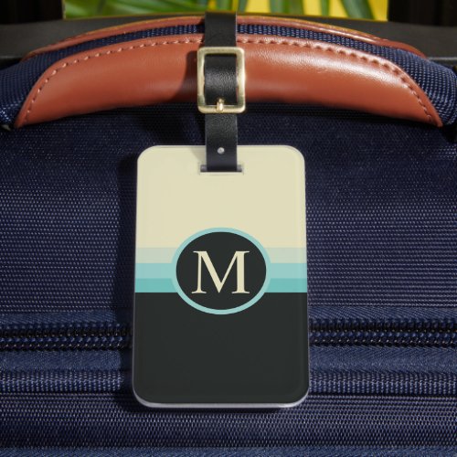 Custom Beige Grey Blue Black Color Block Luggage Tag